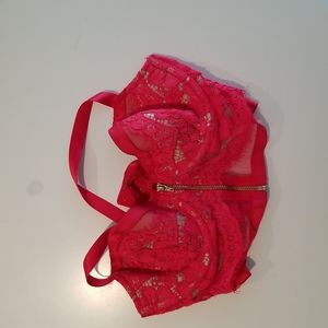 Victoria secret long line bra size 36b red color with zipper on front